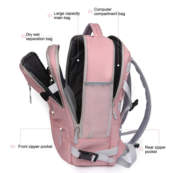 Large Capacity Backpack with Shoe Compartment