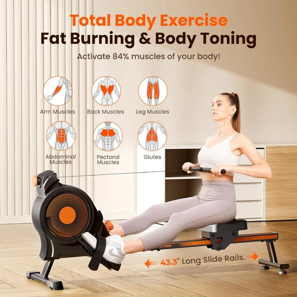 Rowing Machine with LCD Monitor